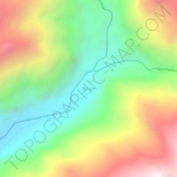 Carte topographique Bruini, altitude, relief