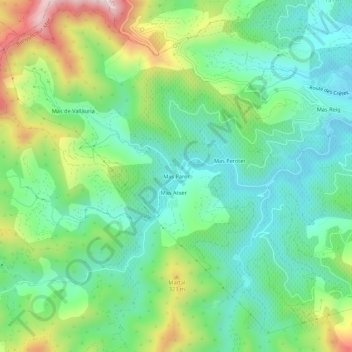 Carte topographique Mas Parer, altitude, relief