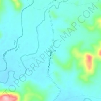 Carte topographique Batasan, altitude, relief