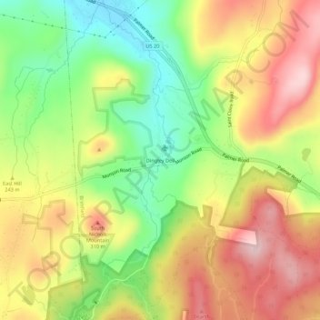 Carte topographique Dingley Dell, altitude, relief