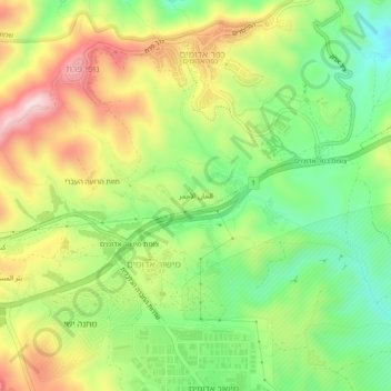 Carte topographique Khan Al-Ahmar, altitude, relief
