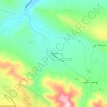 Carte topographique Valyermo, altitude, relief