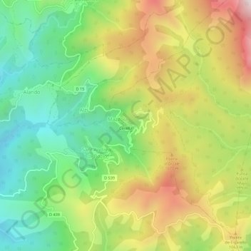 Carte topographique Saint-Cyprien, altitude, relief