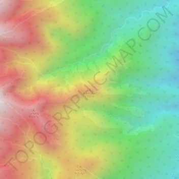 Carte topographique Bukit Jabal, altitude, relief