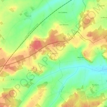 Carte topographique Le Perron, altitude, relief