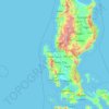 Carte topographique Pangasinan, altitude, relief