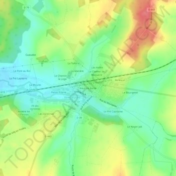 Carte topographique Haut de Barse, altitude, relief