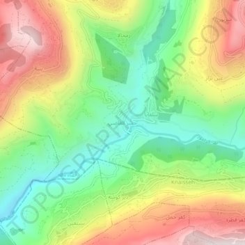 Carte topographique Jisr El Qadi, altitude, relief