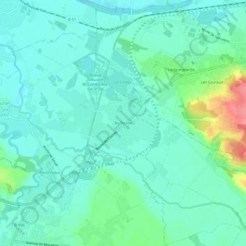 Carte topographique En Toulze, altitude, relief