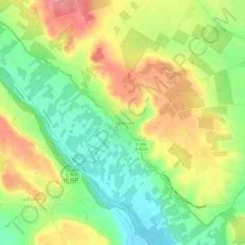 Carte topographique Albesa, altitude, relief