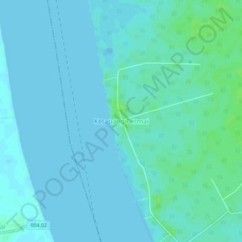 Carte topographique Ketapang Permai, altitude, relief