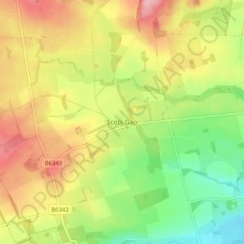 Carte topographique Scots Gap, altitude, relief