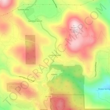 Carte topographique Loch Lomond, altitude, relief