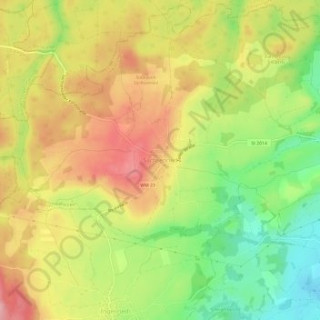 Carte topographique Sachsenried, altitude, relief