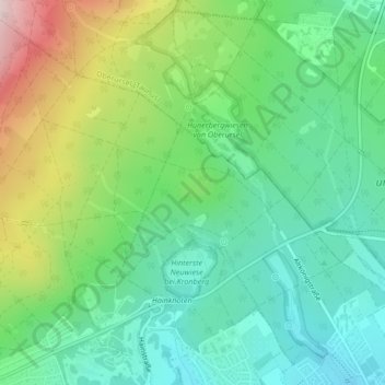 Carte topographique Hünerberg, altitude, relief
