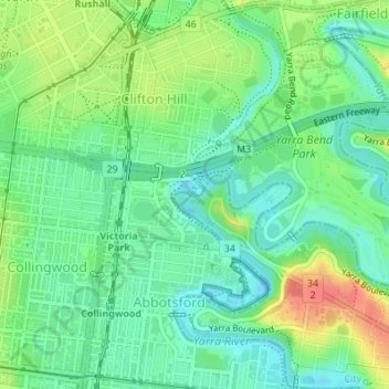 Carte topographique Dights Falls, altitude, relief