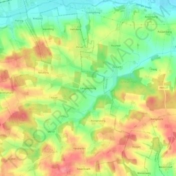 Carte topographique Leoprechting, altitude, relief