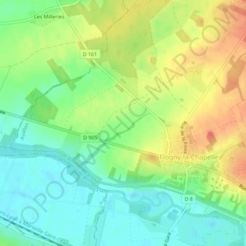 Carte topographique Fret, altitude, relief