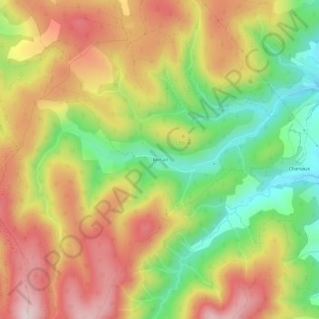 Carte topographique Bertail, altitude, relief