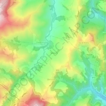 Carte topographique Tomba, altitude, relief