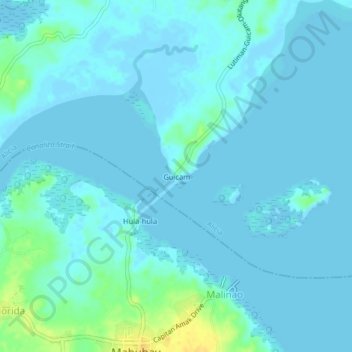 Carte topographique Guicam, altitude, relief