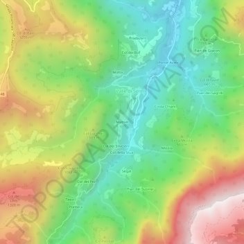 Carte topographique Mattiet, altitude, relief