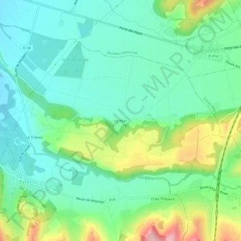 Carte topographique Le Plan, altitude, relief