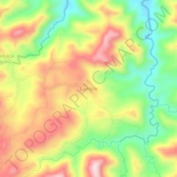 Carte topographique Lumbia, altitude, relief