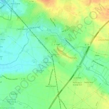 Carte topographique Les Cosses, altitude, relief