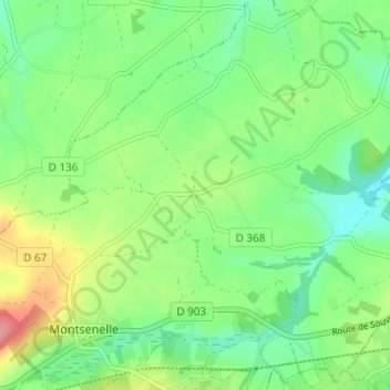 Carte topographique Le Haut Chemin, altitude, relief