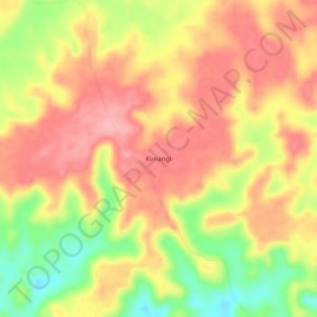 Carte topographique Kiniangi, altitude, relief
