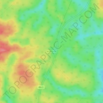 Carte topographique Attention, altitude, relief