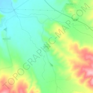 Carte topographique Dereköy, altitude, relief