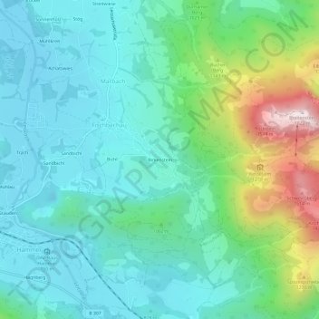Carte topographique Birkenstein, altitude, relief