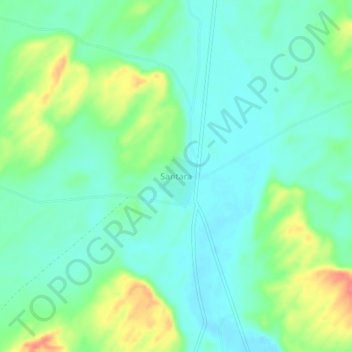 Carte topographique Santara, altitude, relief