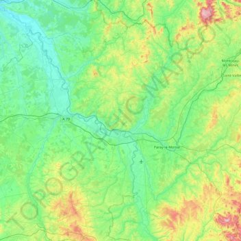 Carte topographique La Loire, altitude, relief