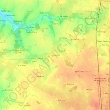 Carte topographique La Touche, altitude, relief