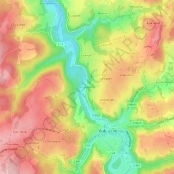 Carte topographique Le Got Barbat, altitude, relief