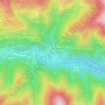 Carte topographique Rore, altitude, relief