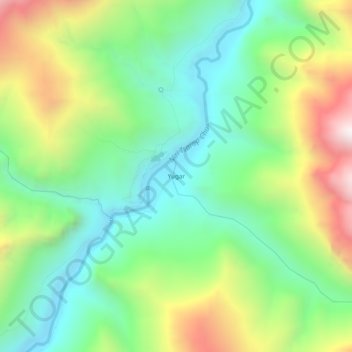 Carte topographique Yugar, altitude, relief