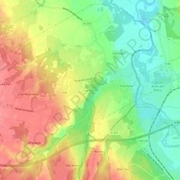 Carte topographique La Grole, altitude, relief