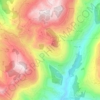 Carte topographique Dfoun, altitude, relief