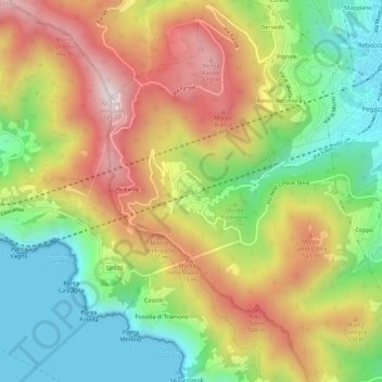 Carte topographique Biassa, altitude, relief