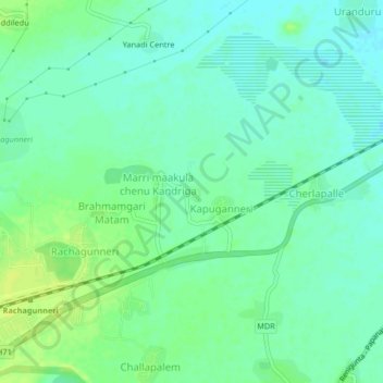Carte topographique Kapugunneri, altitude, relief
