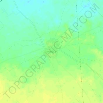 Carte topographique Ambasar, altitude, relief