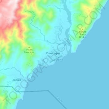 Carte topographique Dinapigue, altitude, relief