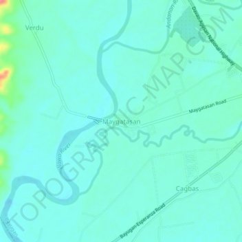 Carte topographique Maygatasan, altitude, relief