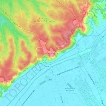 Carte topographique Montefalcone, altitude, relief