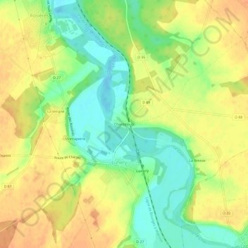Carte topographique Chanteloup, altitude, relief