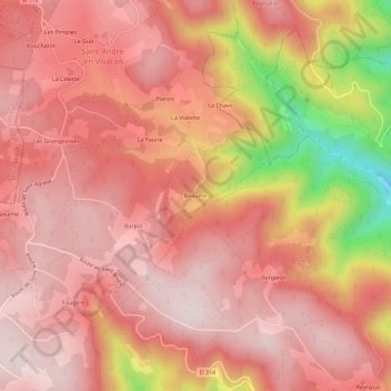 Carte topographique Beaume, altitude, relief